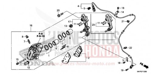VORDERRAD-BREMSSATTEL (CB500FK,CB500FAK/L/M) CB500FAM de 2021